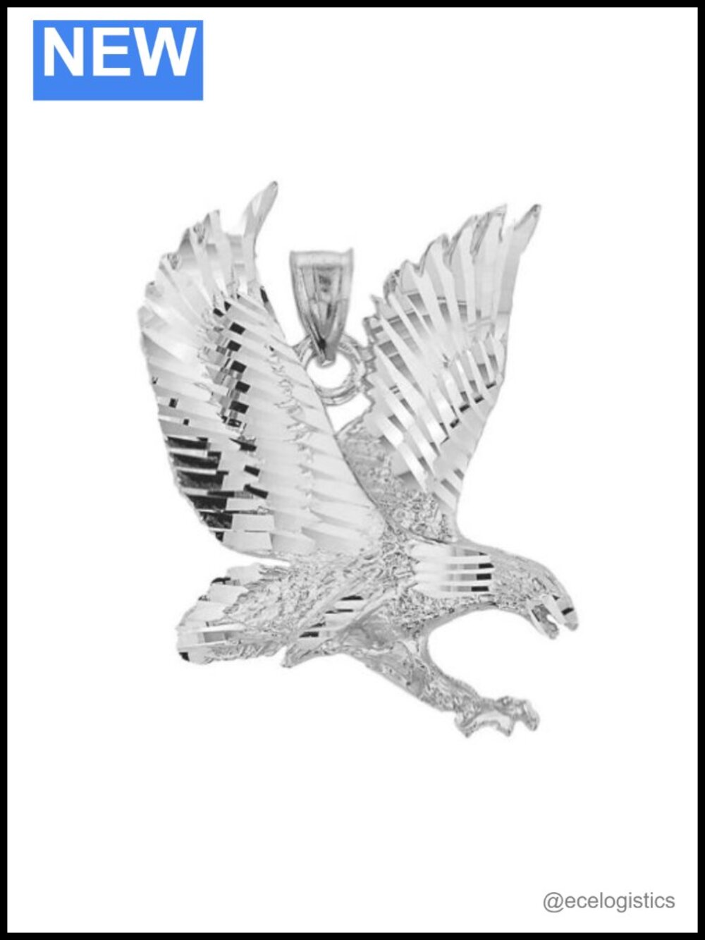 925 Sterling Silver American Eagle Charm Pendant Necklace